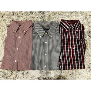 NWOT Men's Puritan Wrinkle Resistant Large 42/44 Long Sleeve Plaid Shirts Bundle